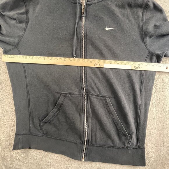 Vintage Nike Hoodie Mens Large Black full Zip Athletics Dept. Faded 436240 Y2K - Picture 8 of 14
